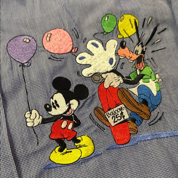 Vintage Disney Character Embroidered Blue Button Down Shirt XL - Picture 3 of 7